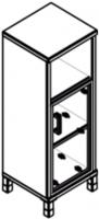 Стеллаж узкий средний со стеклянной дверью в рамке серии BORN