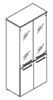 Шкаф-стеллаж широкий комбинированный серии MORRIS